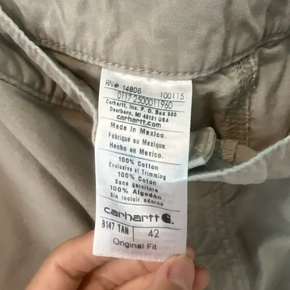 Carhartt‎ B24 TAN Mens Canvas Work Shorts Tan Original Fit Size 42 Utility Cargo
